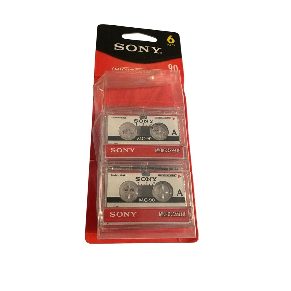 Sony MC-90 Microcassette Tape Pack of 4 tapes each 90 Minute Open Box